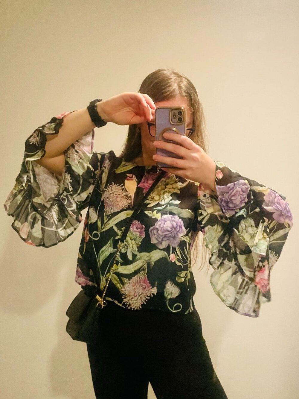 Reformation for H&M Floral Bat Wing Flare Bell Choir Boy Statement Sleeves